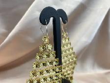 10K Gold Flat Chandelier Earrings - Photo 4