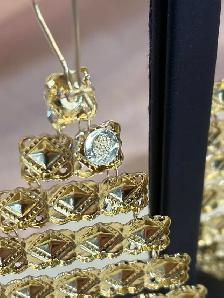10K Gold Flat Chandelier Earrings - Photo 5