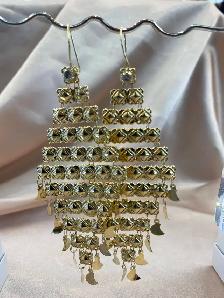 10K Gold Flat Chandelier Earrings - Photo 7