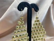 10K Gold Flat Chandelier Earrings - Photo 8