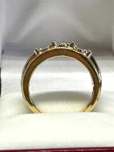 10k Men’s  Vintage three-stone / trilogy Diamond Ring - Photo 6