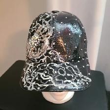 STYLISH BLACK DESIGNER-STYLE CAPBeautiful black glossy cap feat - Photo 5