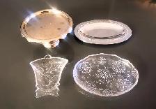 Metal and Glass Trays ( 4 pieces )