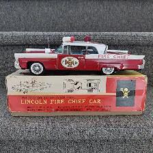 Voiture tôle antique Bandai Lincoln Fire Chief Japon   boîte - Photo 2