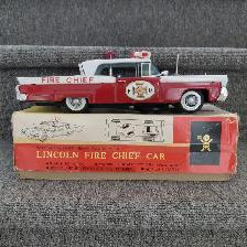 Voiture tôle antique Bandai Lincoln Fire Chief Japon   boîte - Photo 4