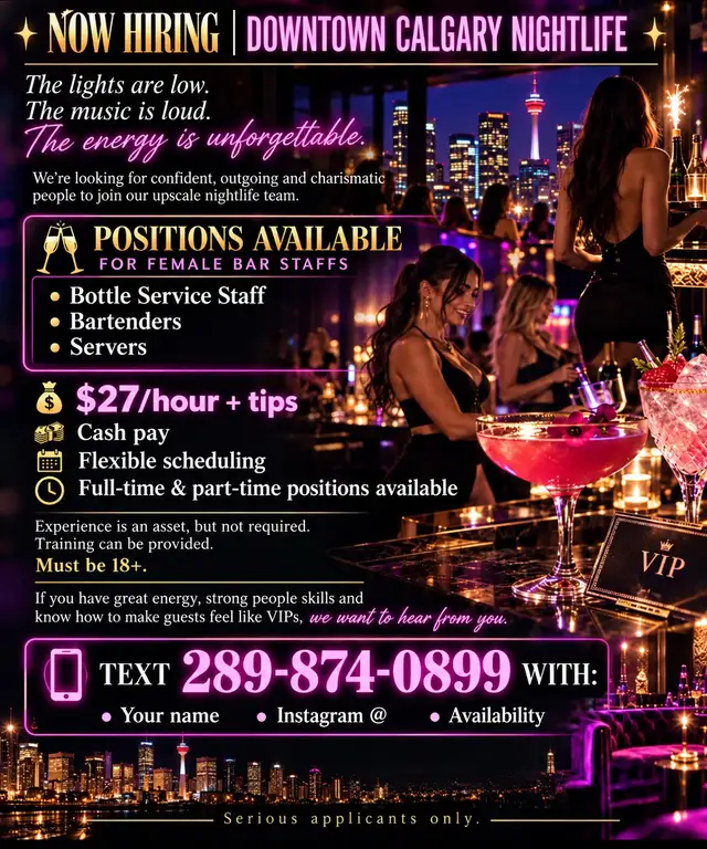 Hiring Female Bar Staffs !