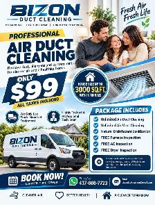 $99 Whole House Air Duct Cleaning | October Special