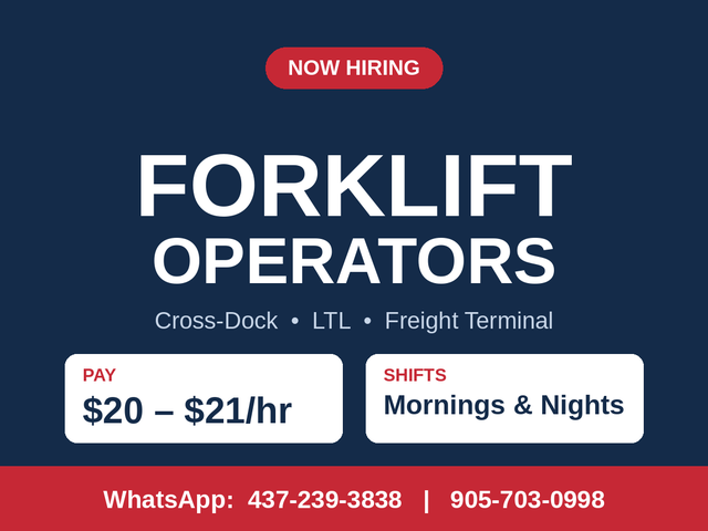 Forklift Operators – Cross-Dock/LTL