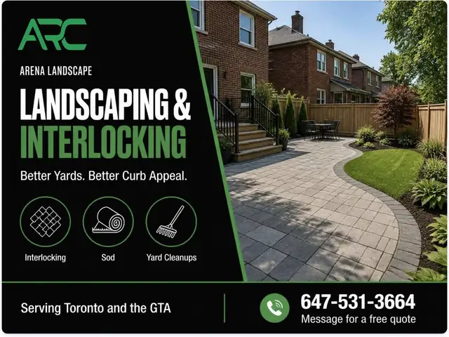 Toronto Yard Work, Sod and Interlocking, Arena Landscape