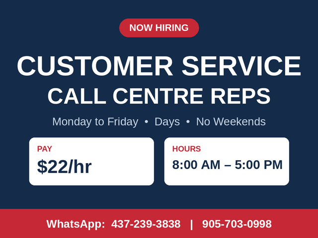 Customer Service / Call Centre Rep