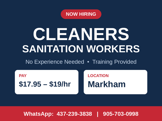 General Labour (Dishwasher/Cleaner)