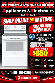 NEW 30" GE Electric Range Stove (Self Clean)