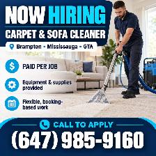 HIRING CLEANERS ( CARPET CLEANING AND SOFA CLEANING)(good pay)