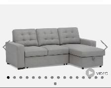 Structube Sofa Bed with Storage Chaise – 90% New - Photo 2