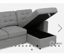 Structube Sofa Bed with Storage Chaise – 90% New - Photo 3