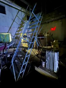 15 Ft Rolling Warehouse Safety Ladder – Steel Platform - Photo 3