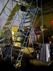15 Ft Rolling Warehouse Safety Ladder – Steel Platform - Photo 5