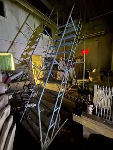 15 Ft Rolling Warehouse Safety Ladder – Steel Platform - Photo 6
