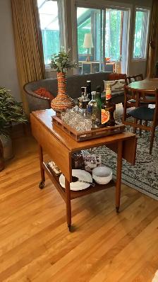 Mid century modern. TEAK TECK. Chariot de bar / dessert / table - Photo 8