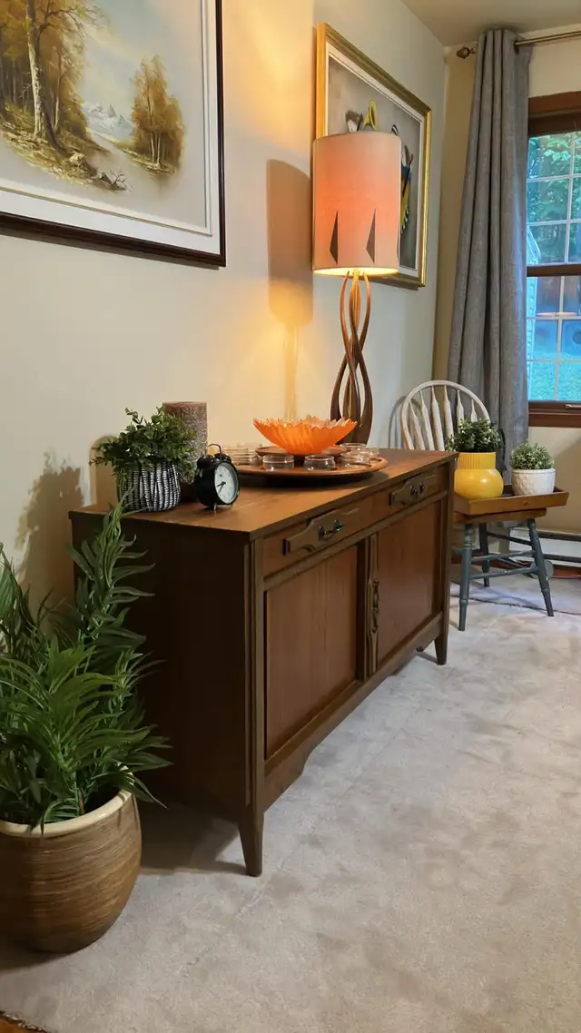 Mid century. TEAK TECK Plateau tournant / Buffet, bar, bahut dis