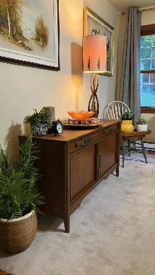 Mid century. TEAK TECK Plateau tournant / Buffet, bar, bahut dis