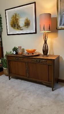 Mid century. TEAK TECK Plateau tournant / Buffet, bar, bahut dis - Photo 2