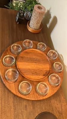 Mid century. TEAK TECK Plateau tournant / Buffet, bar, bahut dis - Photo 3