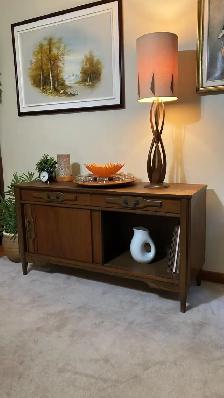 Mid century. TEAK TECK Plateau tournant / Buffet, bar, bahut dis - Photo 9