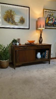 Mid century. TEAK TECK Plateau tournant / Buffet, bar, bahut dis - Photo 10