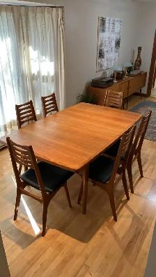 Mid century TEAK TECK Ensemble salle à manger TRÈS GRANDE table - Photo 6