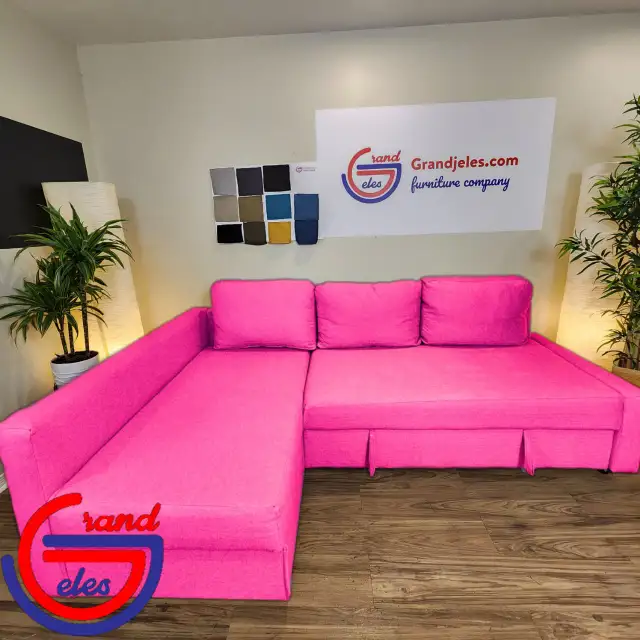 EXCELLENT Pink IKEA sectional sofa bed   FREE DELIVERY