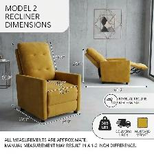 Brand New Tufted Fabric Manual Recliner Chair Special $279 - Photo 5