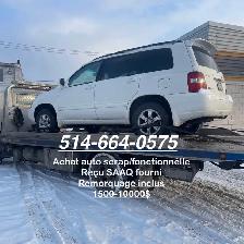 ACHAT AUTO SCRAP / RECU SAAQ / TOWING INCLUS / CASH - Photo 2