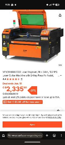 FREE - VEVOR CO₂ Laser Cutter