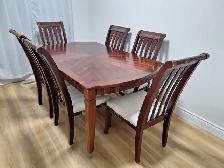 Wood dining table with 6 chairs set - Photo 2
