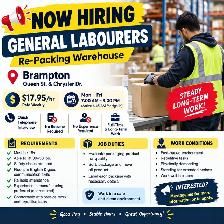 NOW HIRING – GENERAL LABOURERS