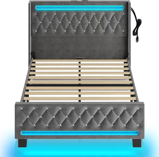 Queen LED Bedframe with Mattress