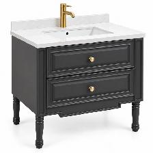 36' SOLID WOOD BATHROOM VANITY