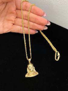 10k Yellow Gold Chain & Pendant - Photo 3