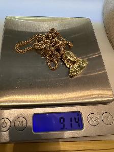 10k Yellow Gold Chain & Pendant - Photo 7
