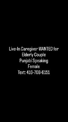 Live-In Caregiver for Elderly Couple