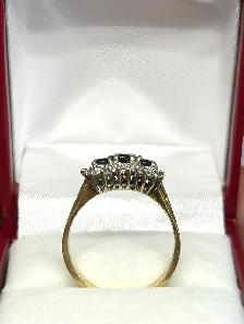 14k three stone Sapphire Diamond Ring - Photo 6