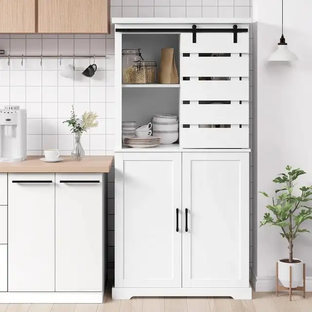 Brand New 63.5 inches White Kitchen Pantry Cabinet Special $199