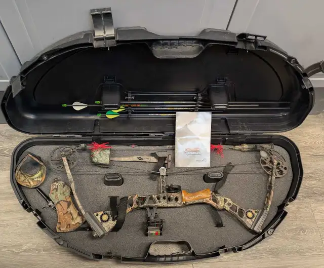 Compound bow in case