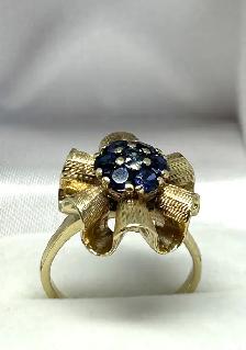 14k sapphire flower Ring - Photo 7