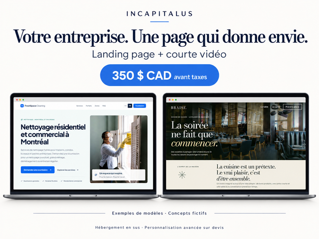 Landing page   vidéo à 350 $ | Sites web, apps et SaaS