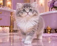 Purebred British Longhair Kitten Blue Bicolour (BLH a 03) - Photo 3