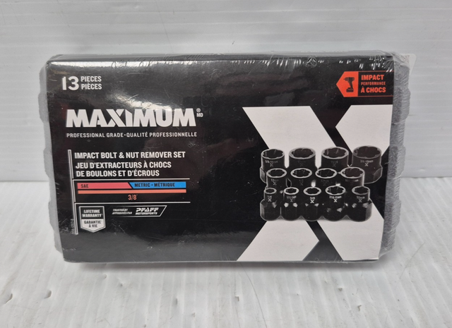 (N9751335) Maximum 058-1207-8 Impact Bolt and Nut Remover Set