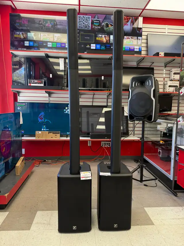 Paire de colonnes de son sur batterie Yorkville EXM Mobile Tower