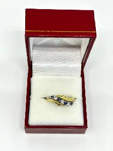 18k Sapphire Diamond Ring
